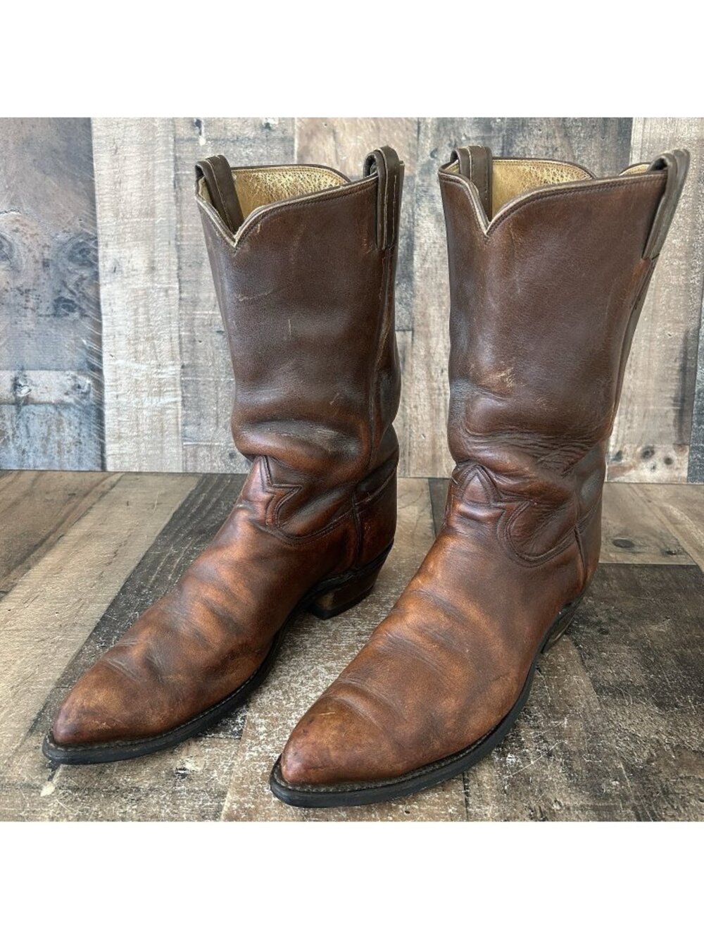 Tony Lama Vintage Gold Label Oil Proof Western Cowboy Boots Mens 12 D